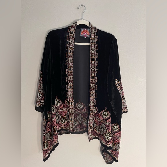 Johnny Was S Aspen Drape Velvet Cardigan - Picture 4 of 9